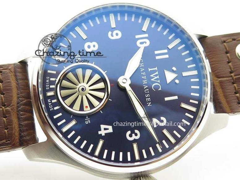 MIROTIME 0105 Reliable Big Pilot “Markus Buhler” IW5003 Turbine V6F Best Edition Blue Dial On Leather Strap A 7324